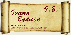 Ivana Budnić vizit kartica